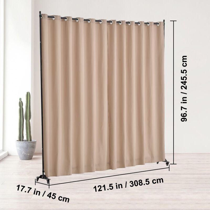 Freestanding Room Divider with Wheels for Office Bedroom and Study image number 2