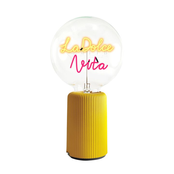 Bulb DOLCE VITA Amber/ Red with Base Table Lamp PORTABLE Pop