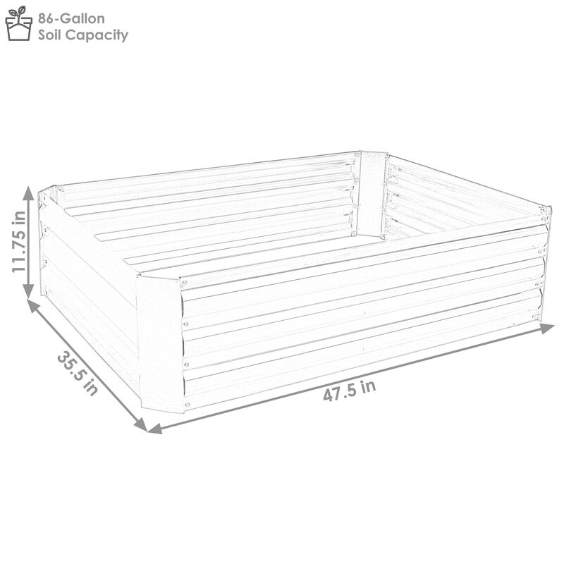 Sunnydaze Galvanized Steel Rectangle Raised Garden Bed - 47 in