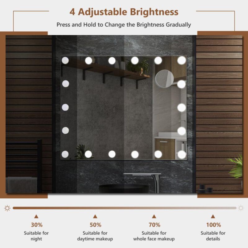 Hivvago Vanity Mirror with 18 Dimmable LED Bulbs and 3 Color Lighting Modes