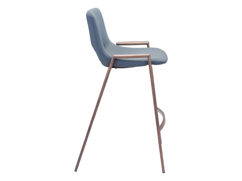 Desi Counter Stool (Set of 2) Azure Gray & Walnut