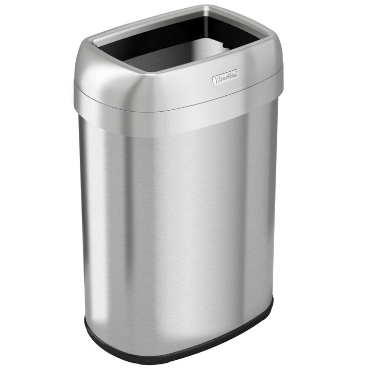 iTouchless 13 Gallon Elliptical Open Top Trash Can