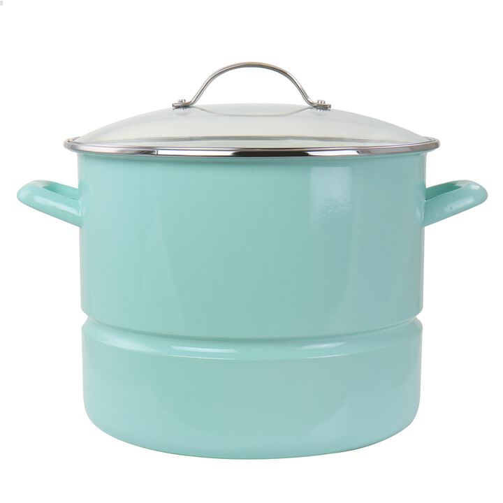 Martha Stewart 16 quart Turquoise Steel Steamer Pot