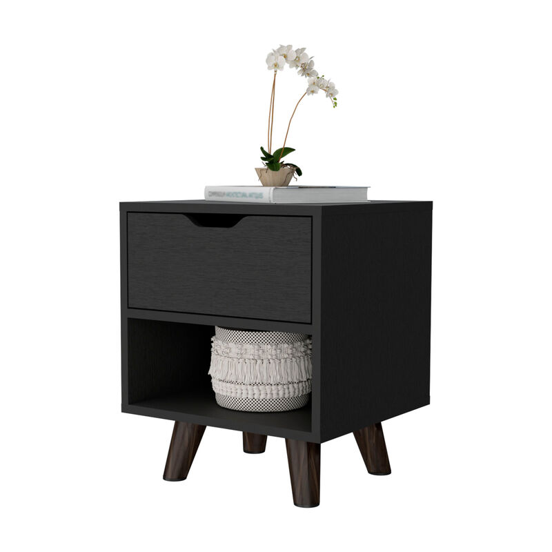 One Drawer Bedside Table – Faux Wood Storage Nightstand