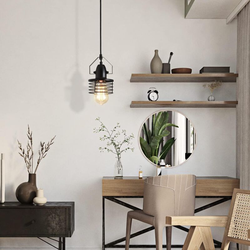 Industrial Pendant Light Vintage Hanging Ceiling Lamp for Kitchen, Dining & Living Room