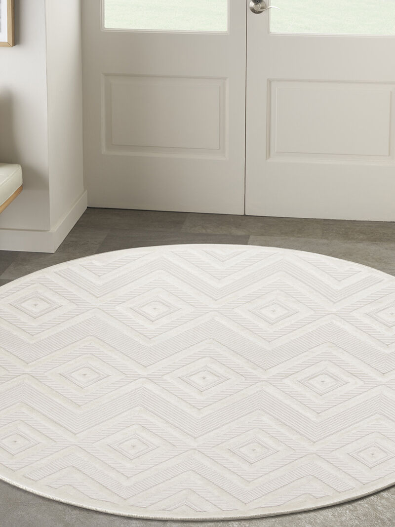 Versatile NRV01 Ivory/White 4' x Round Rug image number 4