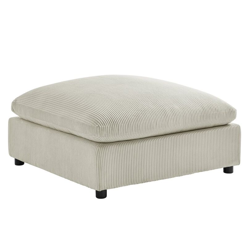 Comfort Pointe Casella Beige Corduroy Ottoman