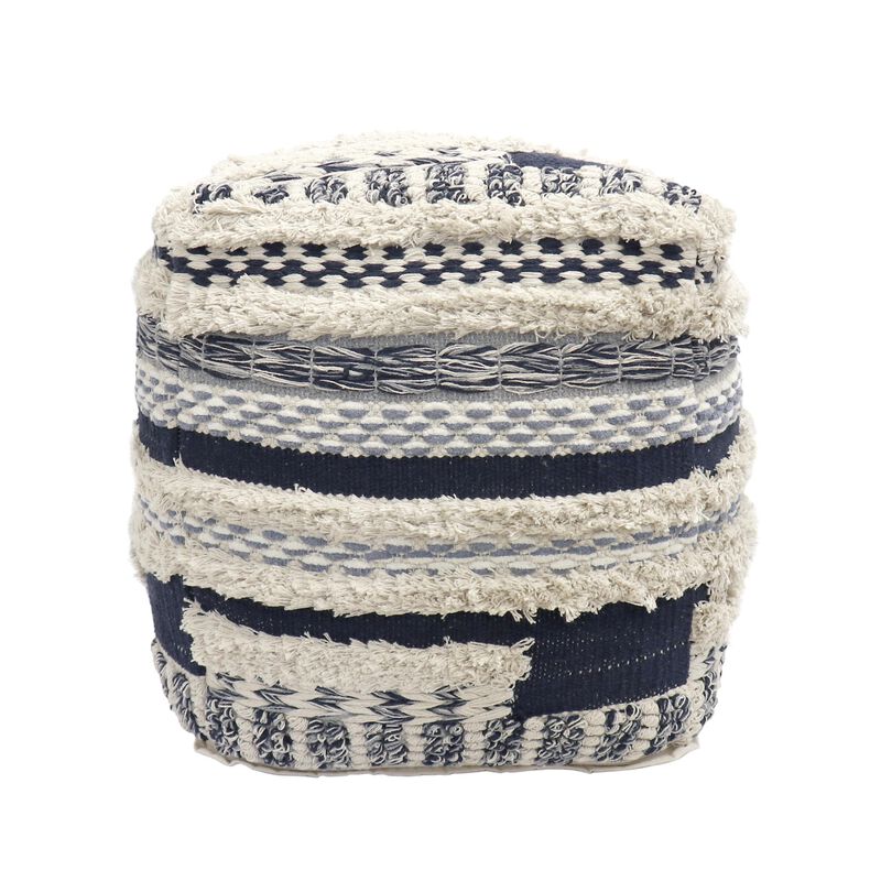 Pasargad Home Grandcanyon Braided Cotton Pouf image number 1