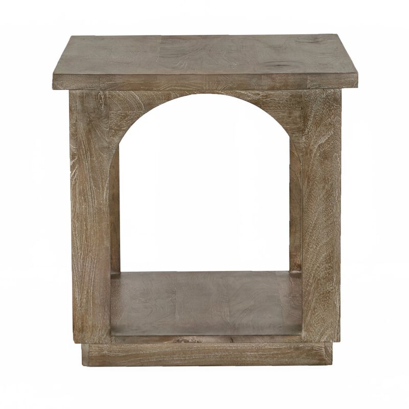 Alex Hamilton Archie Solid Wood End Table in North Creek Brown