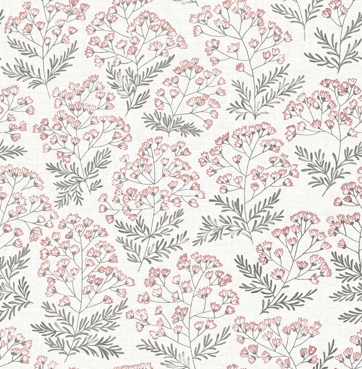 Floret Pink Floral Wallpaper