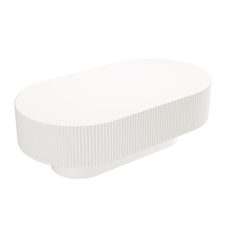 Merax Contemporary Oval Accent Table with Premium Painted Finish, Felt Floor Pads