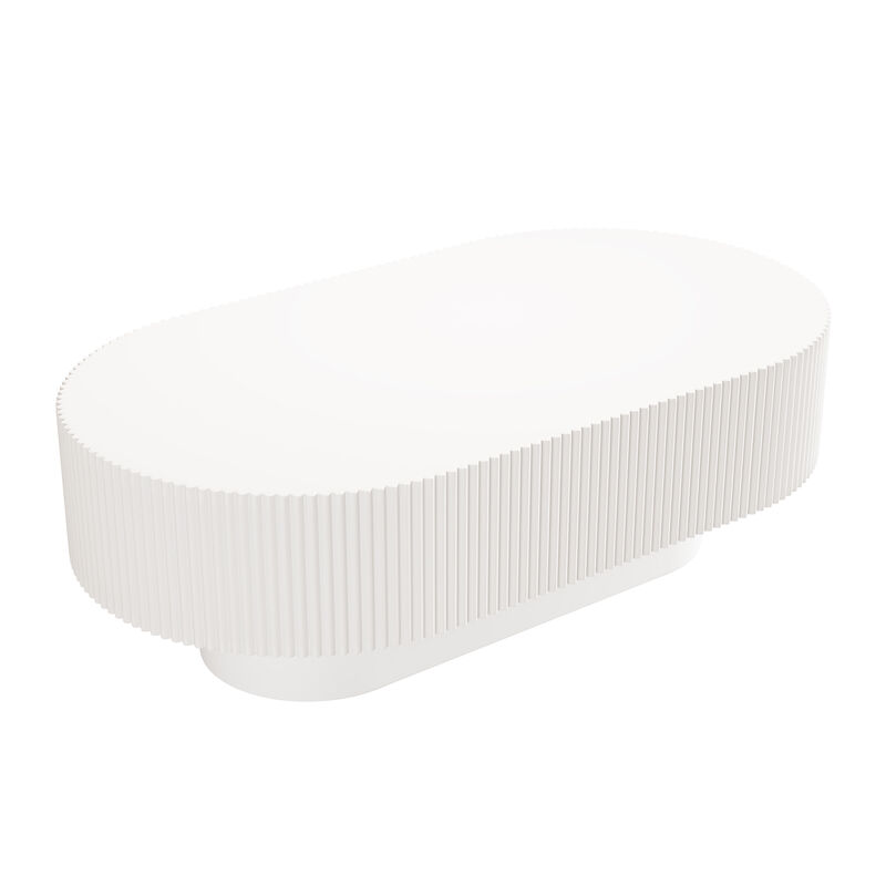 Merax Contemporary Oval Accent Table with Premium Painted Finish, Felt Floor Pads image number 0