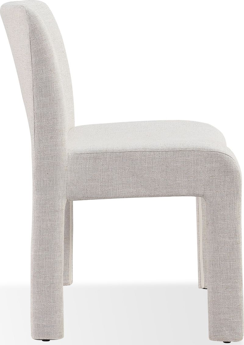 Devon Fully Upholstered Dining Chair in Turtle Dove Linen - Set of 2
