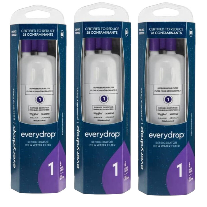 Ice and Water Refrigerator Filter, EDR1RXD1, 3-Pack