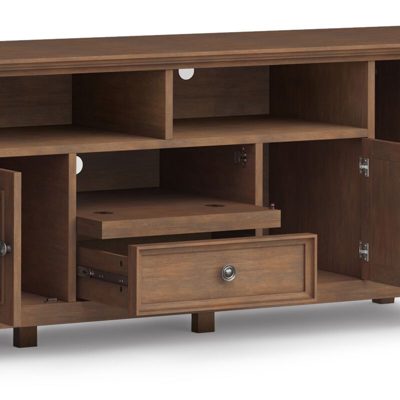 Hiftum Wide Solid Wood TV Stand image number 6