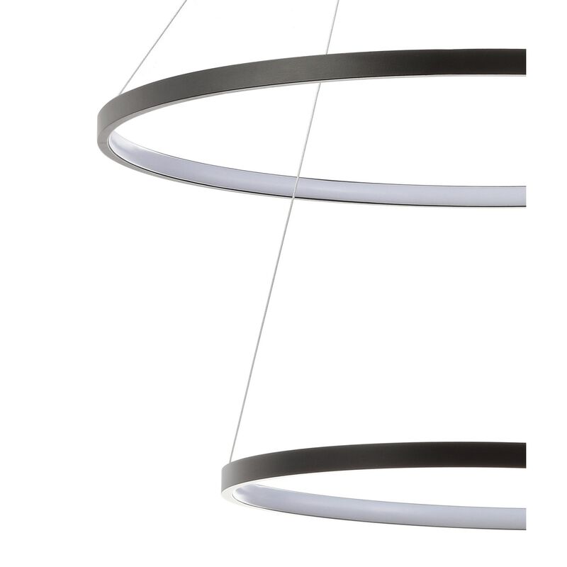 Brice 24" Round Integrated LED Metal Pendant, Matte Black