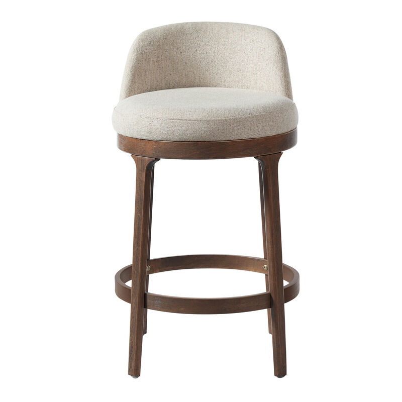 Christopher Knight Home Cecile Modern Rubberwood Upholstered Bar Stools (Set of 2) image number 6