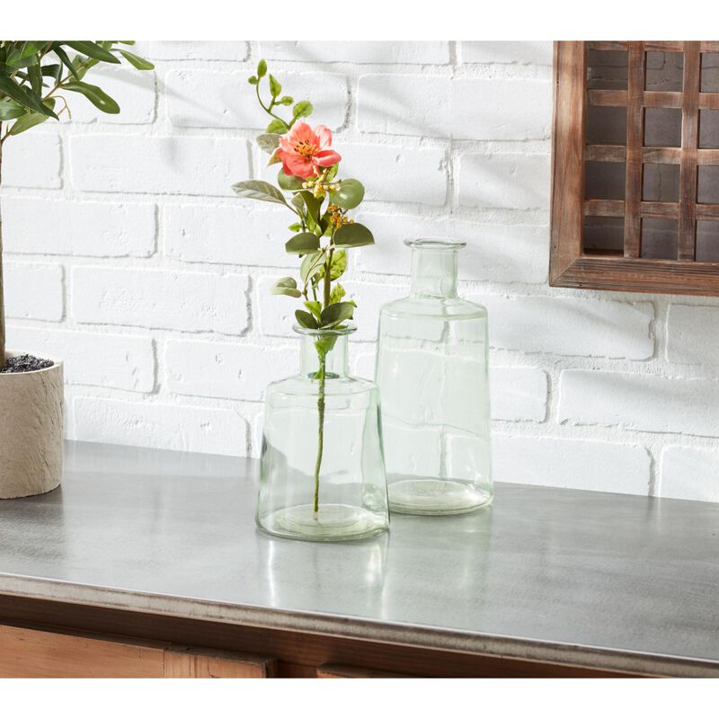 Bottle (Set of 2) &ndash; Decorative Glass Bottles for Home Decor and Floral Arrangements
