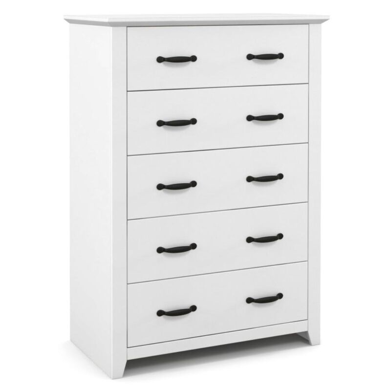 Hivvago Tall Storage Dresser with 5 Pull-out Drawers for Bedroom Living Room