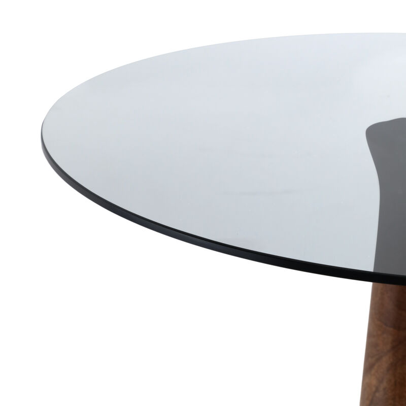 Smoke Glass Top Teardrop Accent Table image number 5