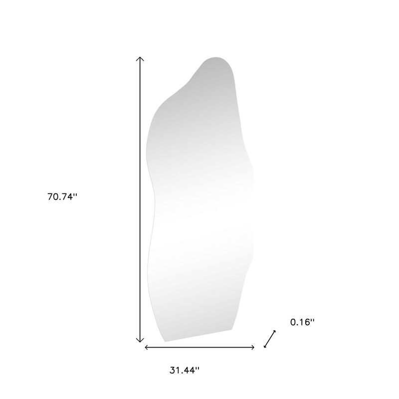 HomeRoots 71" Clear Abstract Frameless Accent Mirror image number 6