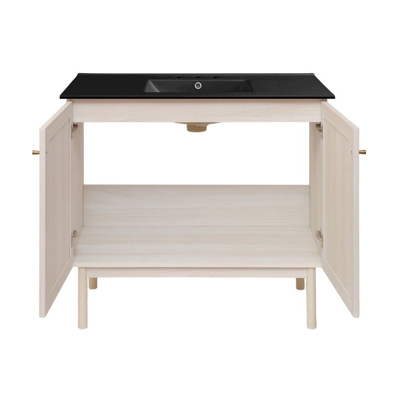 36" Freestanding Bathroom Vanity with 3-Hole Widespread Sink Top image number 4