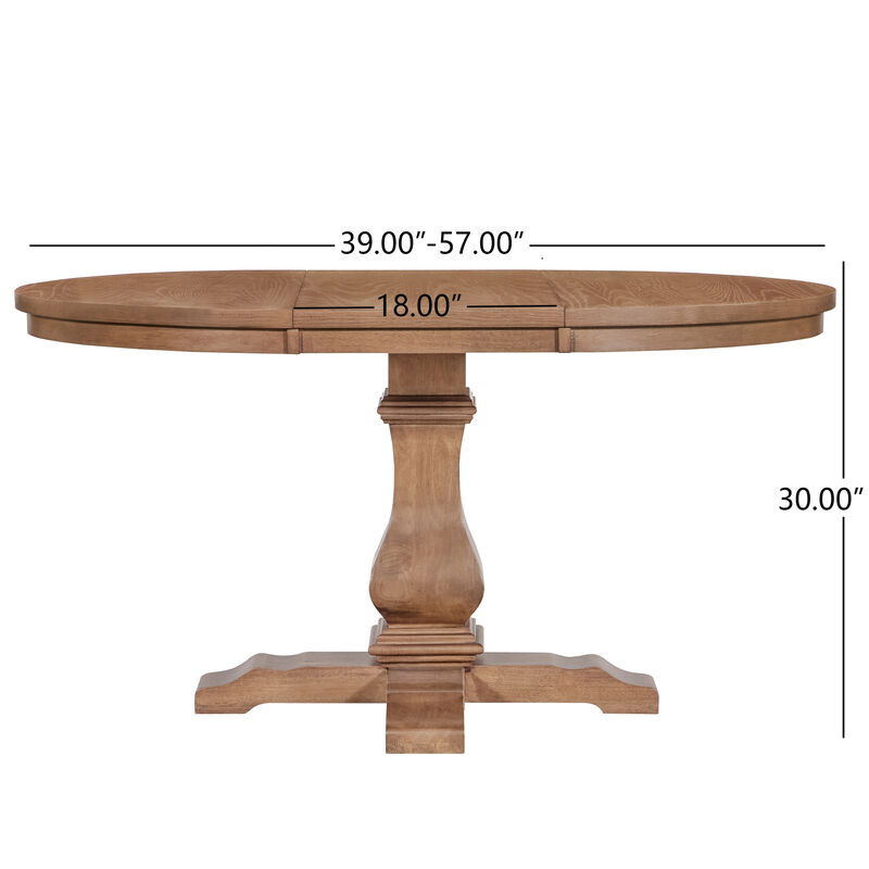 Christopher Knight Home Idalia Rustic Wood Expandable Oval Dining Table