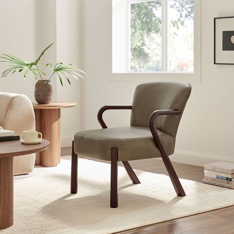 Arden Faux Leather Upholstered Accent Armchair image number 7