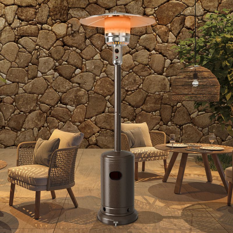 50000 BTU Stainless Steel Propane Patio Heater with Trip over Protection