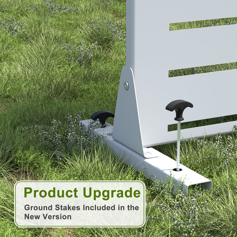 Arched Metal Outdoor Privacy Screen, Freestanding Outdoor Divider Decorative Privacy Fence