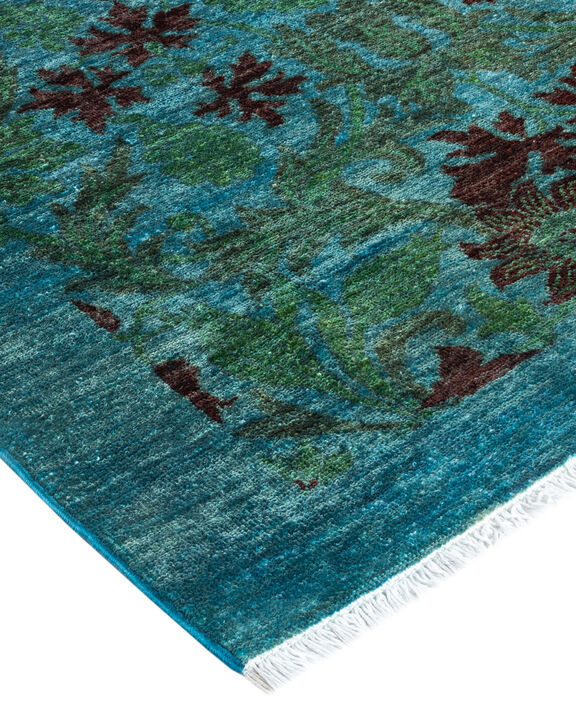 Fine Vibrance, One-of-a-Kind Hand-Knotted Area Rug  - Light Blue, 9' 1" x 11' 10"
