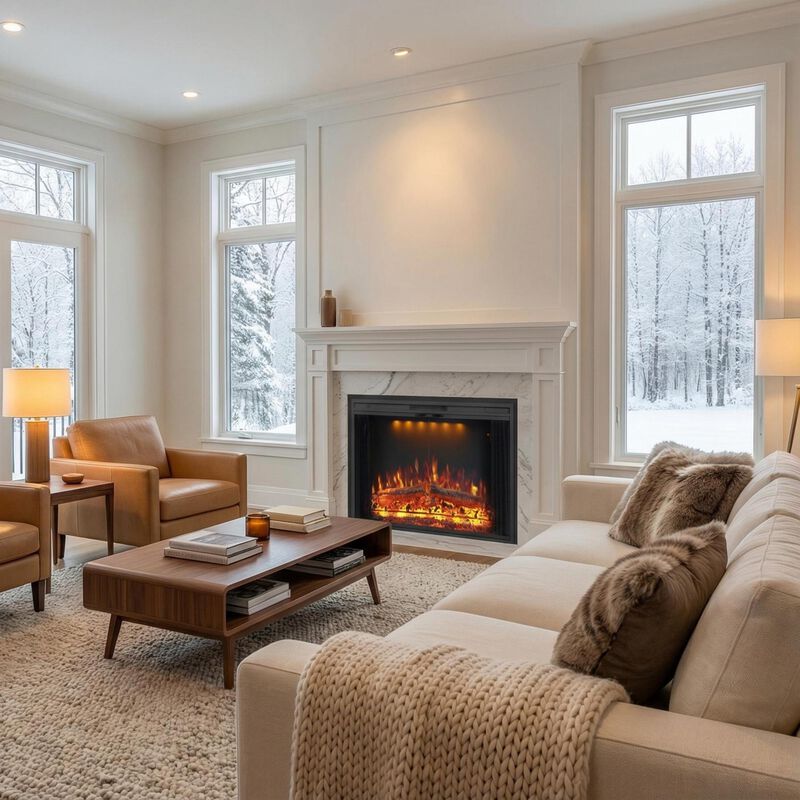 Electric Fireplace Insert with Glass Door image number 2