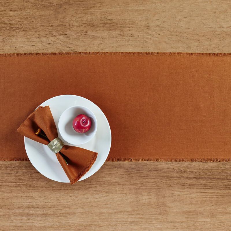 Linen Table Runner - Fringe image number 2