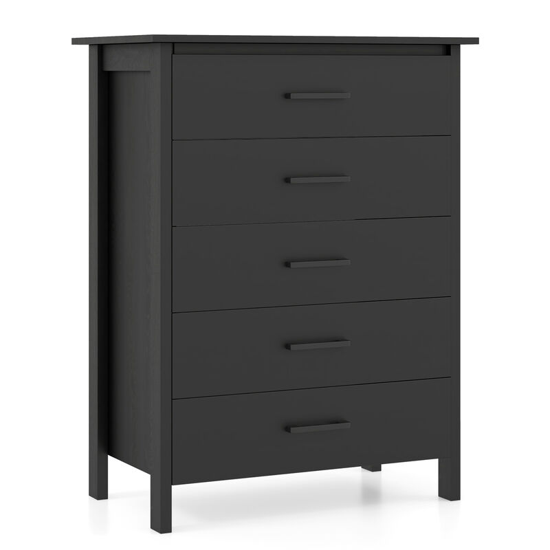 Modern 5-Drawer Multipurpose Chest Dresser with Metal Handles