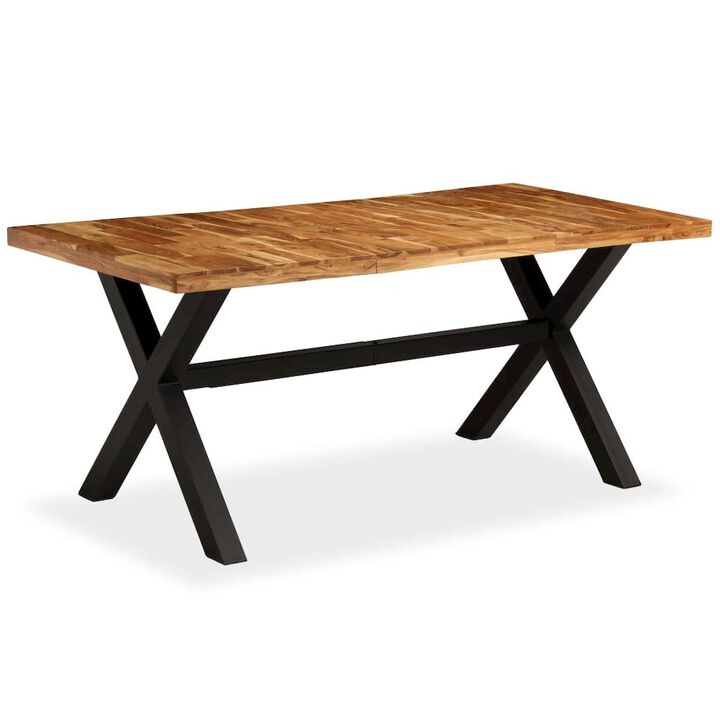 Dining Table Natural Wood, Black