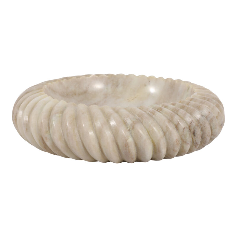 12x12" Ribbed Marble Bowl, Beige image number 3
