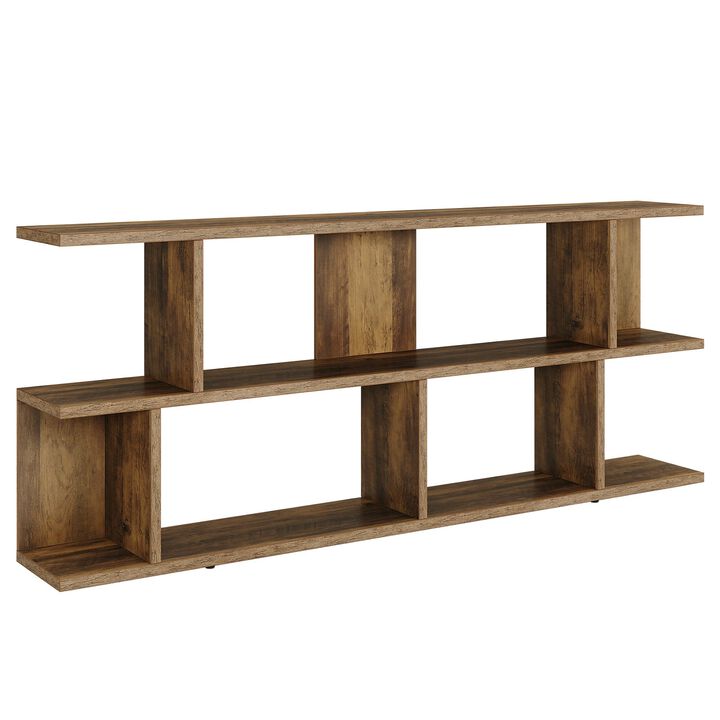 Farmhouse 3-Tier Console Table, Sofa Table with Storage-Brown