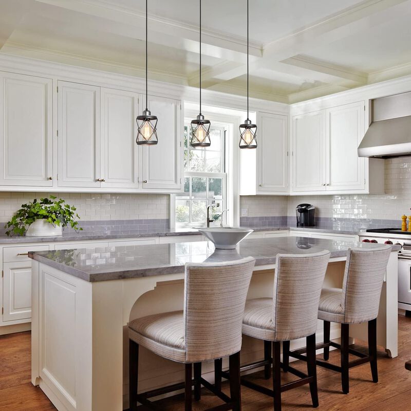 Industrial Pendant Lighting for Kitchen Island, Dining Room, and Bedroom