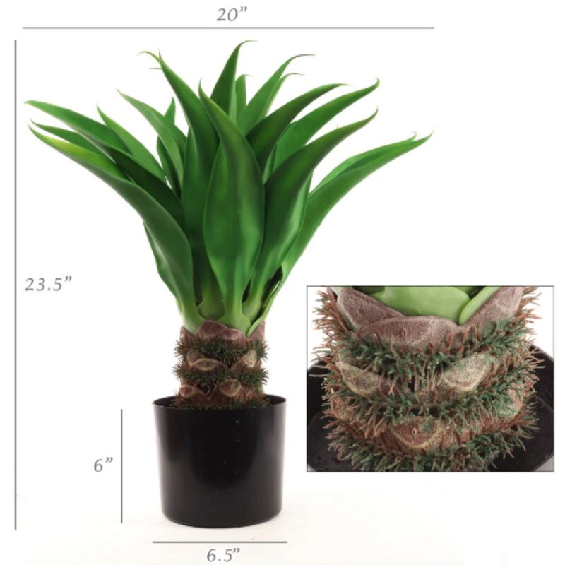 Real Touch Succulent House Plant 24" Artificial Floor Plant Potted Agave Lifelike Tropical Decor Home Office Real Estate Staging