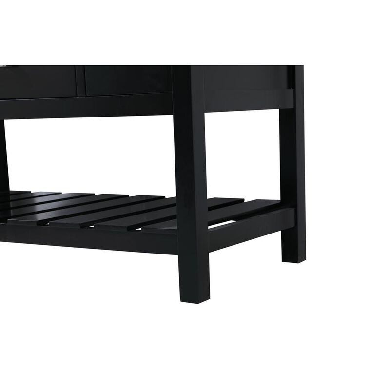 Elegant Kitchen and Bath 48 inch Single bathroom vanity in black with backsplash