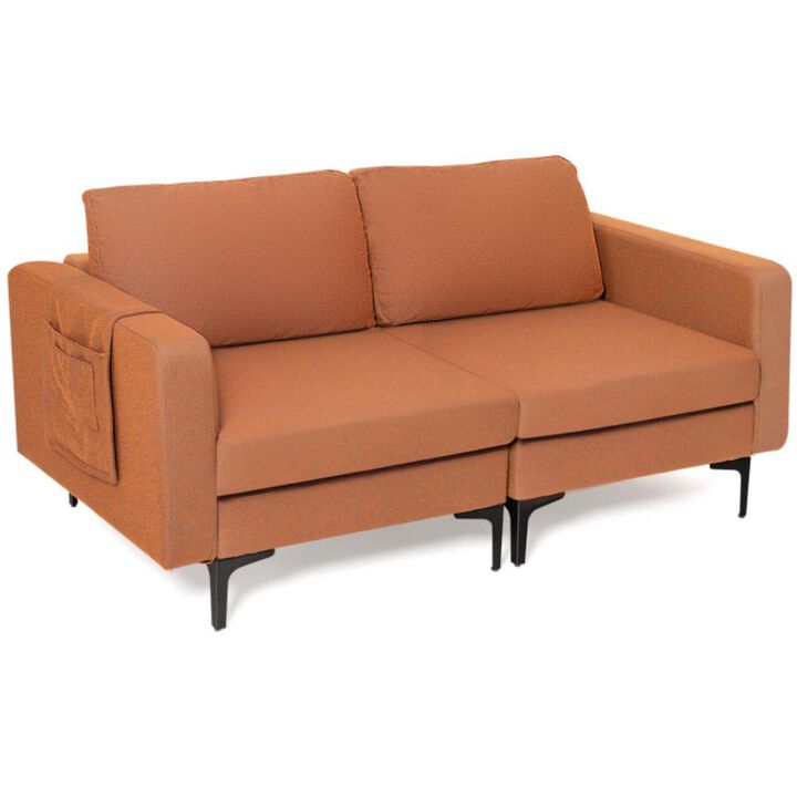 Hivvago Modern Loveseat Sofa Couch with Side Storage Pocket