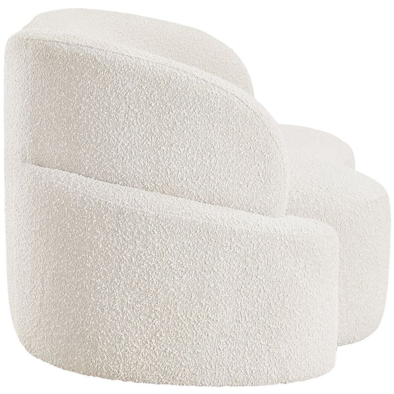 Meridian Furniture Principessa Cream Boucle Fabric Loveseat