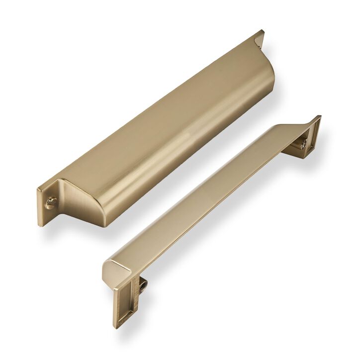 ZAUYX 5 Pack 3 Inch Center to Center Brushed Brass Cabinet Cup Pulls Gold Drawer Pulls Kitchen Hardware Satin Brass Channing Cup