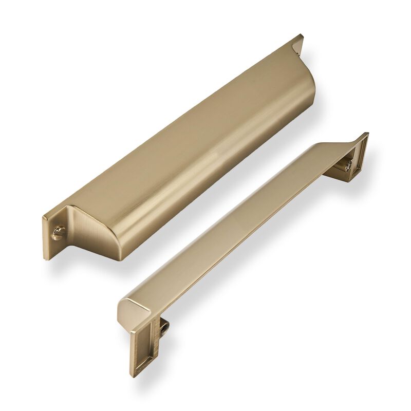 ZAUYX 5 Pack 3 Inch Center to Center Brushed Brass Cabinet Cup Pulls Gold Drawer Pulls Kitchen Hardware Satin Brass Channing Cup