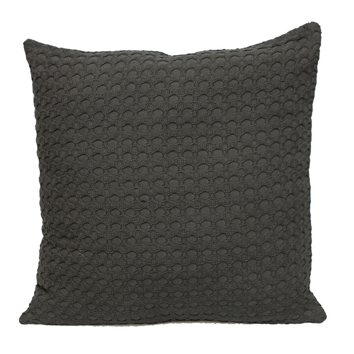 HomeRoots 20" Gray Cotton Throw Pillow With Texture