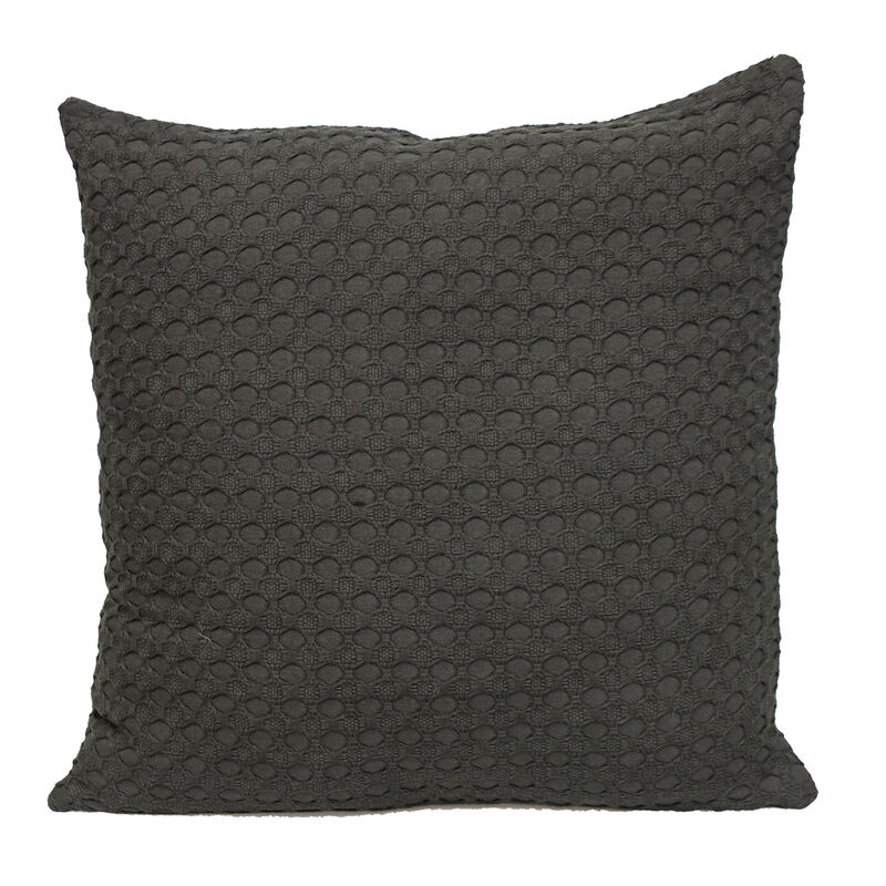HomeRoots 20" Gray Cotton Throw Pillow With Texture image number 0