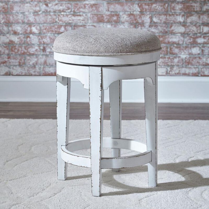 Liberty Furniture Magnolia Manor Console Swivel Stool in Antique White image number 6