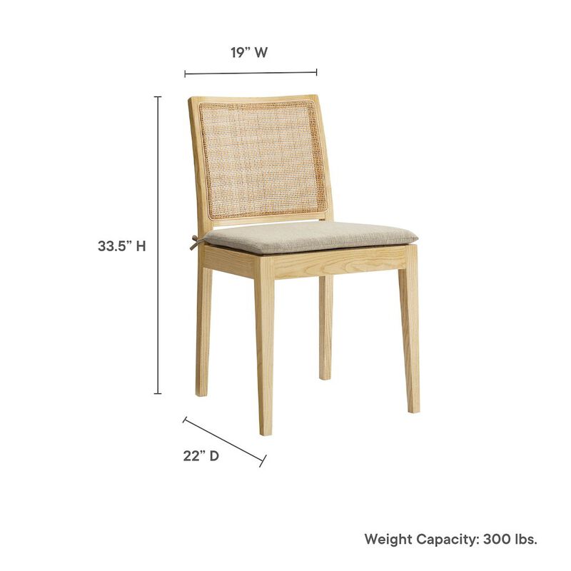 Ovard Wood and Rattan Dining Chair image number 1