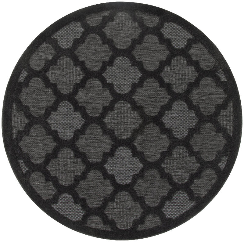 HomeRoots Round Trellis Indoor Outdoor Area Rug image number 0