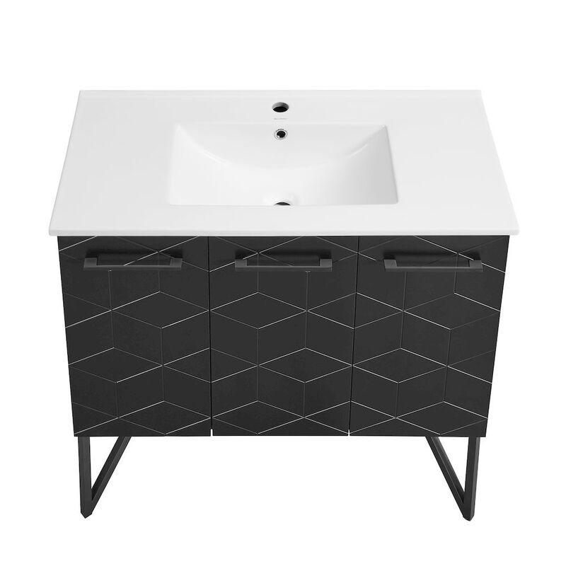 Annecy 36" Freestanding Bathroom Vanity in Phantom Black with Sink Top image number 9
